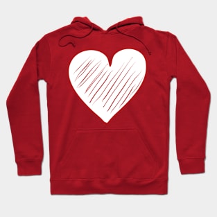 Red heart shaded. Love symbol. Valentine's Day. Hoodie